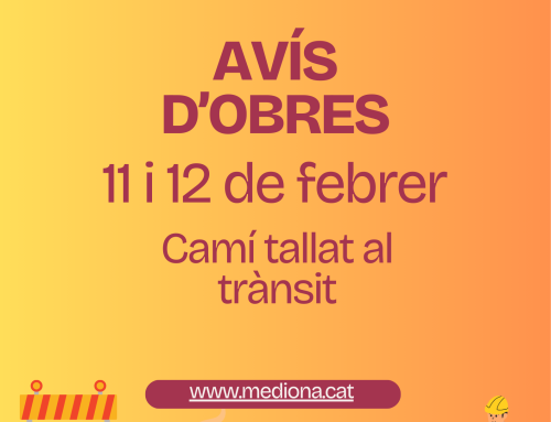 AVÍS D’OBRES Dimecres 11 de febrer de 2026 el camí de Can Verdaguer quedarà tallat al trànsit